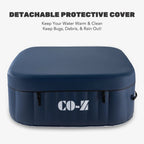CO-Z PVC Square Inflatable Spa Tub, 5 x 5 ft, 4-Person, 120 Jets, Blue