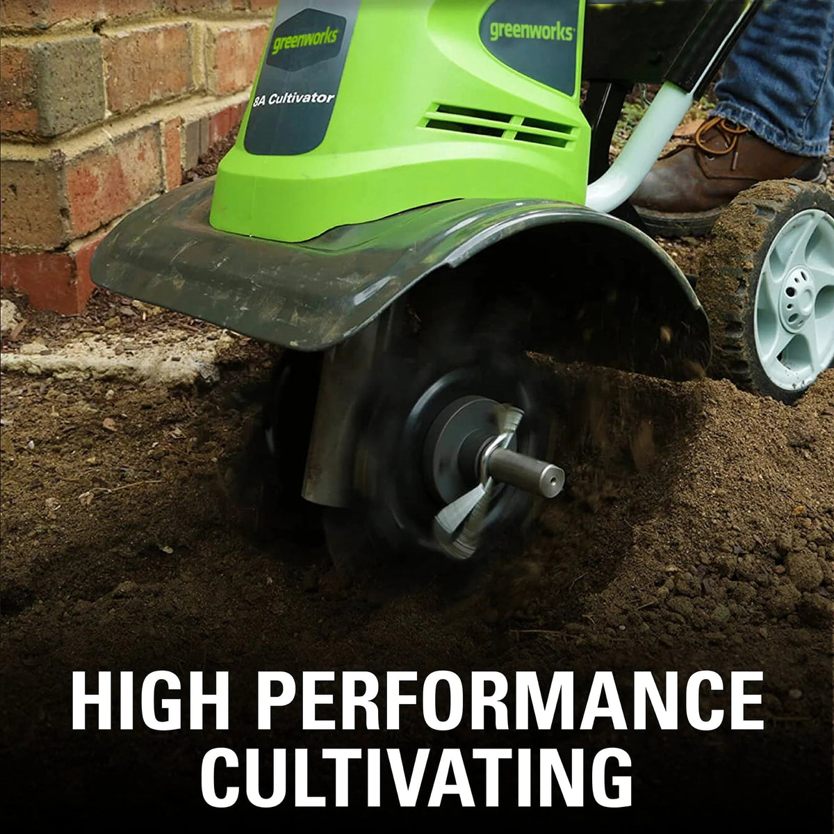 Greenworks Corded Electric Cultivator/Tiller, 8 Amp, 10-inch - 27072