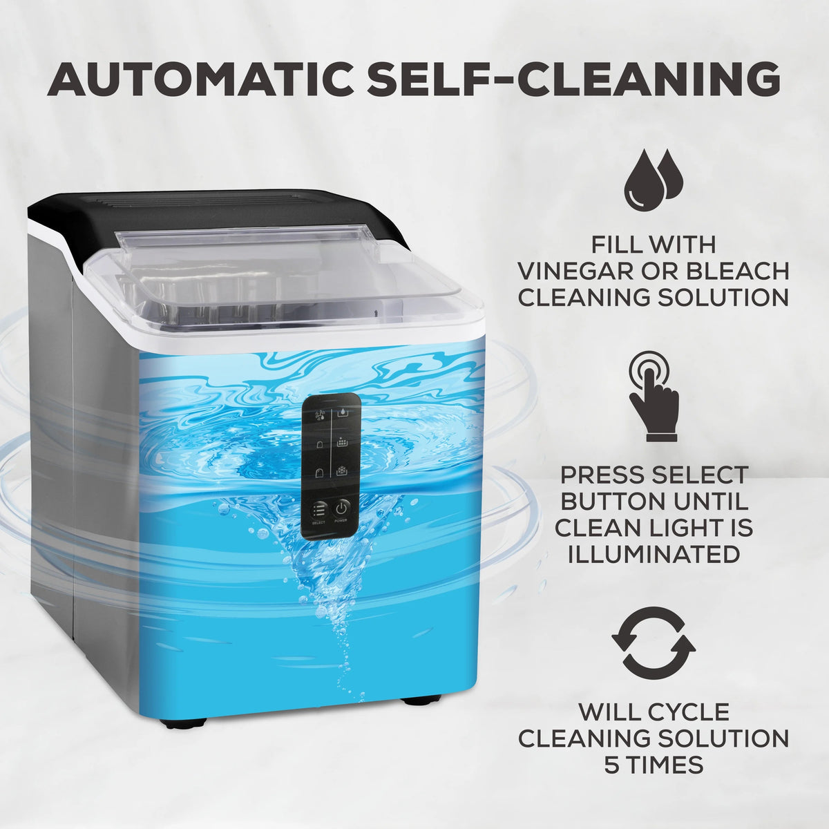 Igloo Self-Cleaning Countertop Ice Maker, 1.5 qt, 26 lbs/24 Hours, Aqua