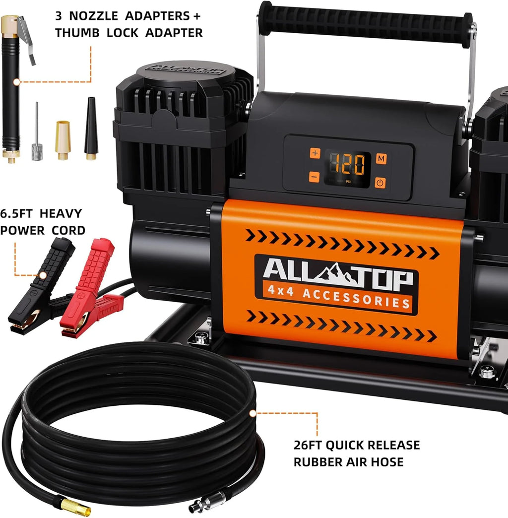 ALL-TOP 12V Dual Cylinder Air Compressor With LCD, 150PSI - ATACR350DG