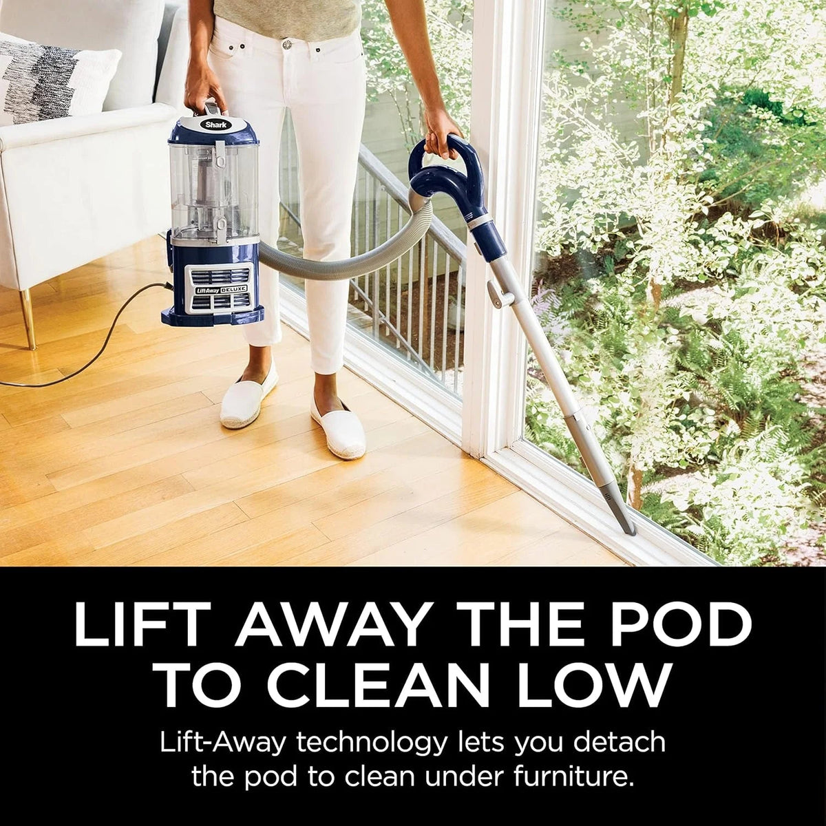 Upright Vacuum Navigator Lift-Away Deluxe With Large Dust Cup Capacity, HEPA Filter, Blue - NV360
