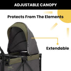 Jeep Sport All-Terrain Stroller Wagon With Canopy And Parent Organizer