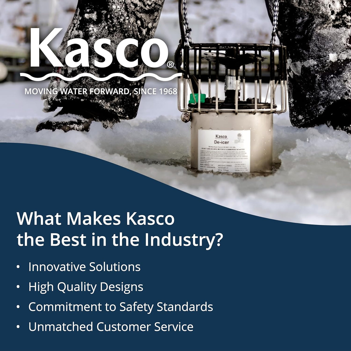 Kasco Lake And Pond De-Icer 3/4 HP 120V With 50 Ft Electric Power Cord