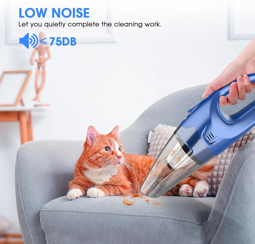 Cordless Rechargeable Handheld Vacuum, 6000Pa, 500ML, 20-25 Mins Runtime