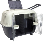 SportPet Designs XXX-Large Gray Rolling Plastic Dog Crate With Wire Door