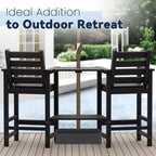 PLUUV Tall Adirondack Bar Chairs Set of 2, All-Weather HDPE - Removable Double Connecting Trays