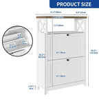 Shoe Storage Cabinet Organizer With 2 Compartments, 9.8 x 31.5 x 43.5 Inches