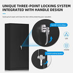 Atripark Metal Storage Cabinet With Lock, 72in Lockable Garage Tool Cabinet With Doors