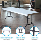 Lifetime 4 8-Foot Rectangle Folding Tables And 32 Chairs Set, White Granite - 80147