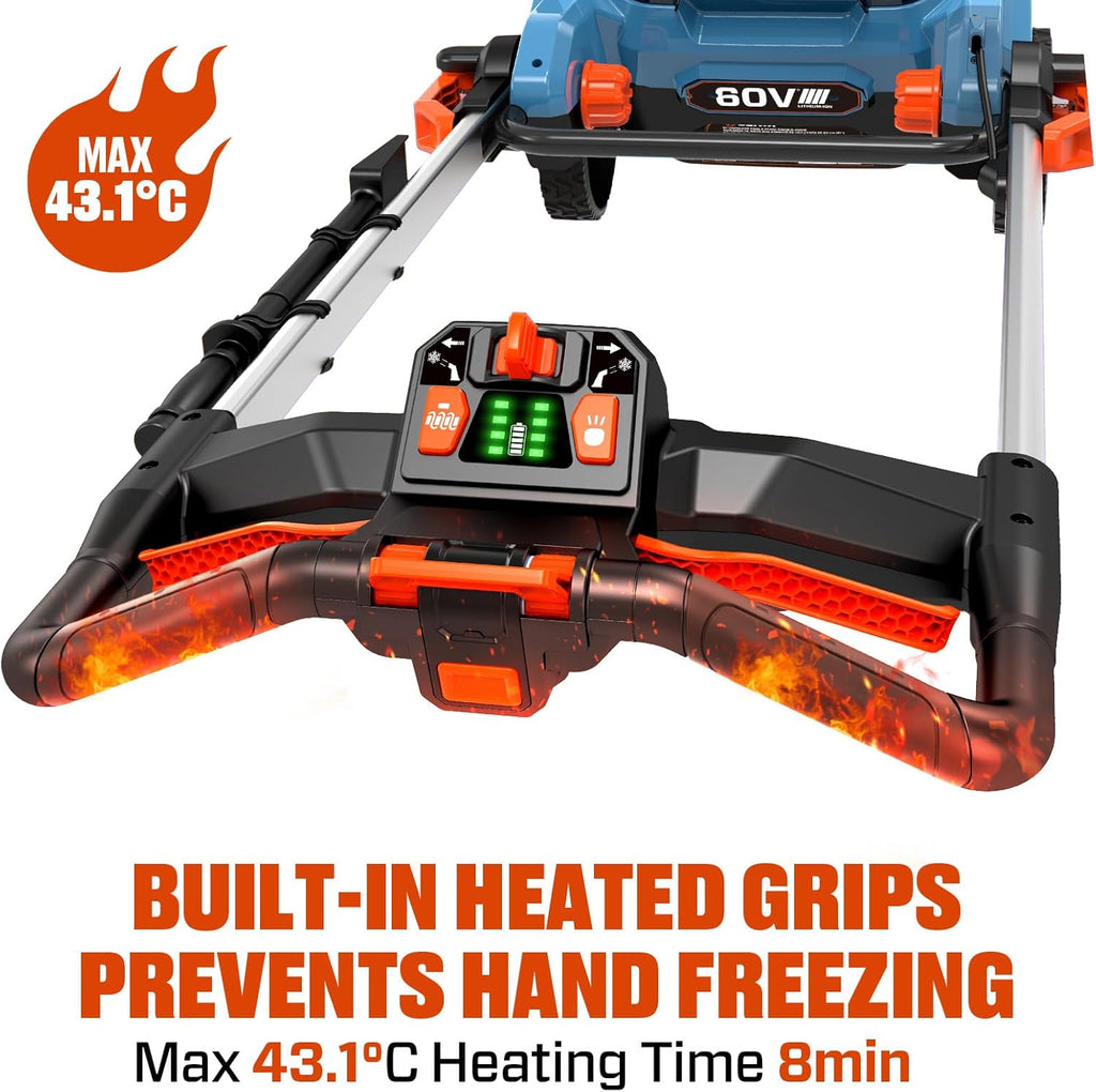 SENIX Cordless Snow Blower 60V 21 in Steel Auger Heated Handle - 3500W