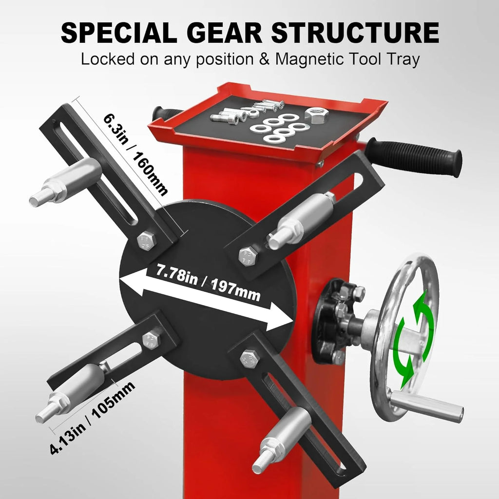 Rotating Engine Stand, 1,000 Lbs Capacity With Removable Oil Pan And Magnetic Tray - AT25002R