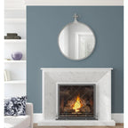 Modern Round Wall Mirror With Decorative Metal Frame
