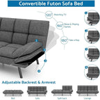 Convertible Futon Sofa Bed With Memory Foam, 71in