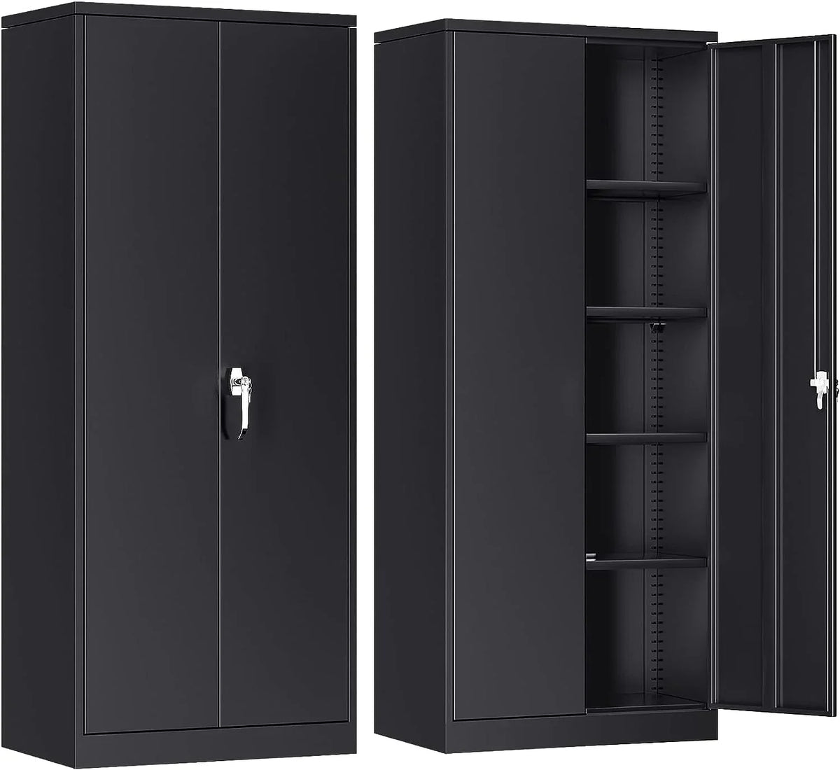 Atripark Metal Storage Cabinet With Lock, 72in Lockable Garage Tool Cabinet With Doors