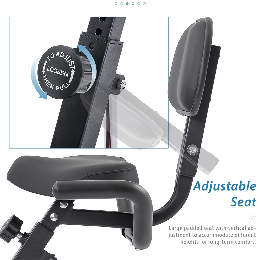 Foldable Magnetic Upright And Recumbent Exercise Bike, Light Blue