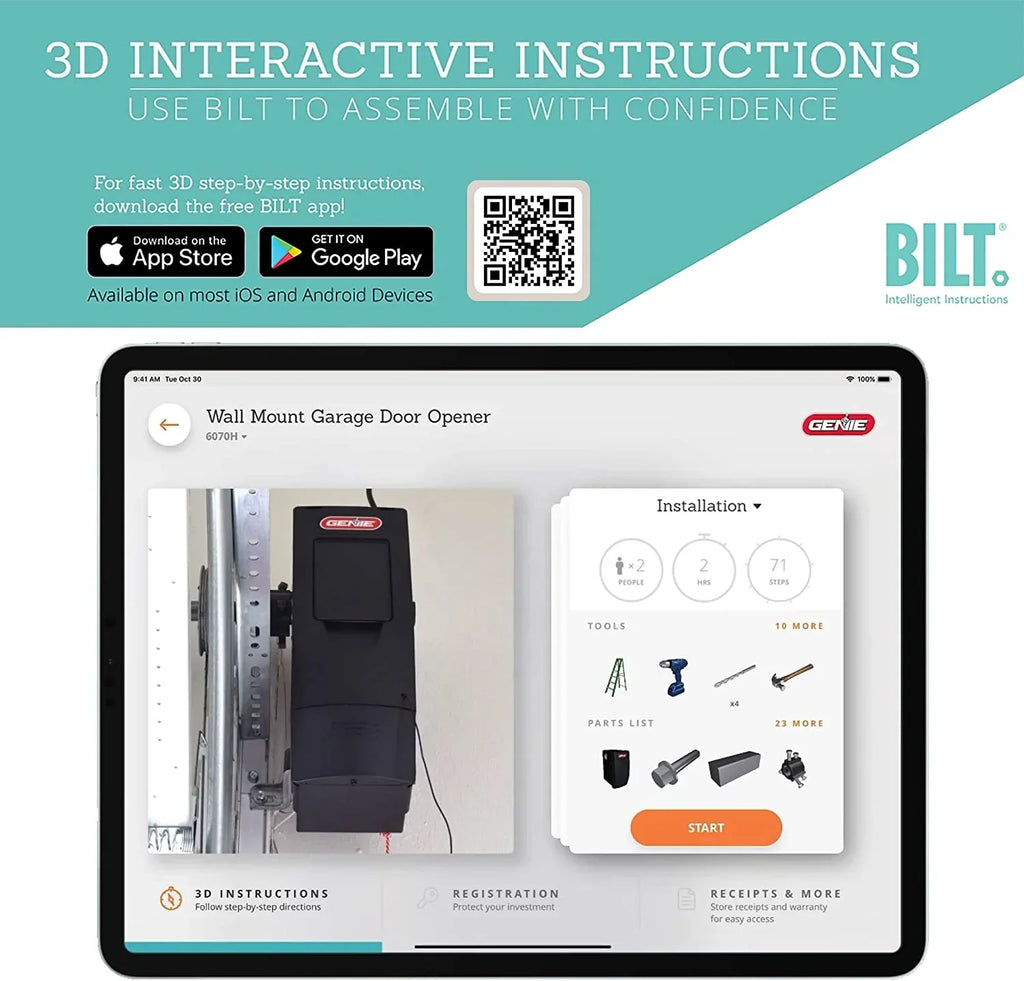 Genie Wall Mount Smart Garage Door Opener With Aladdin Connect - 6172H-O