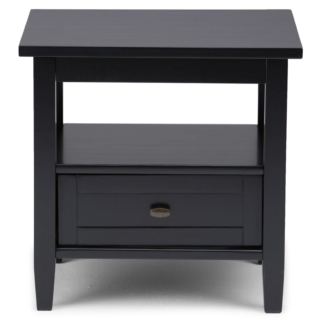 Solid Wood Rectangle End Table With Drawer And Shelf, 18.1in D x 20in W x 19.5in H - Norfolk