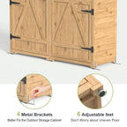 Lofka Outdoor Storage Cabinet With 2 Lockable Doors And 2 Adjustable Shelves, 34.3 x 18.3 x 63.2 in