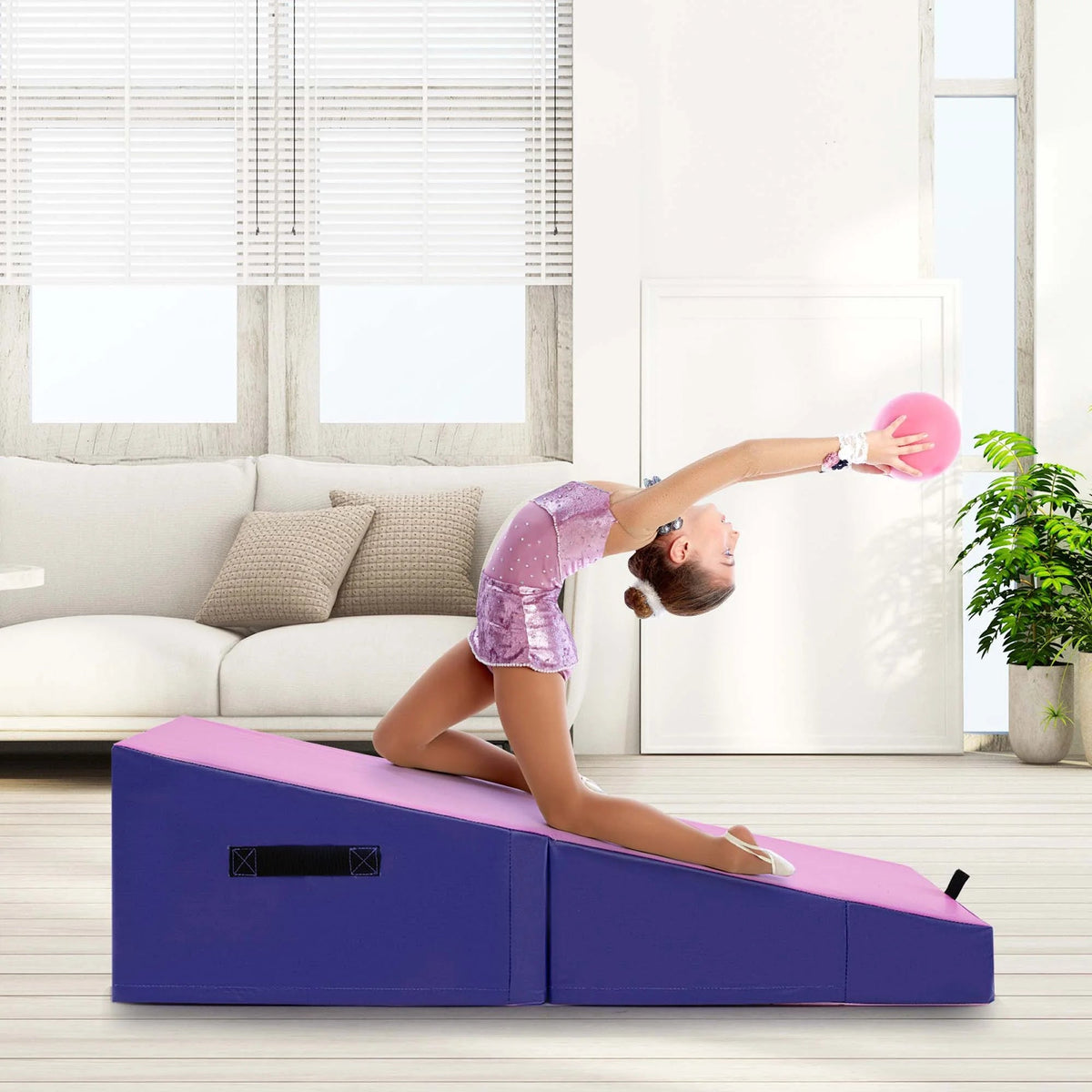Costway Folding Gymnastics Incline Mat, 48 x 24 x 14 in