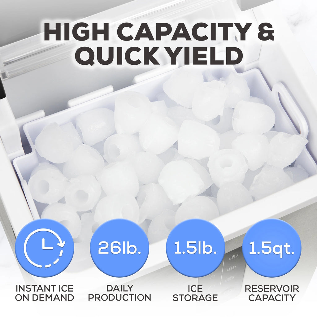 Igloo Self-Cleaning Countertop Ice Maker, 1.5 qt, 26 lbs/24 Hours, Aqua