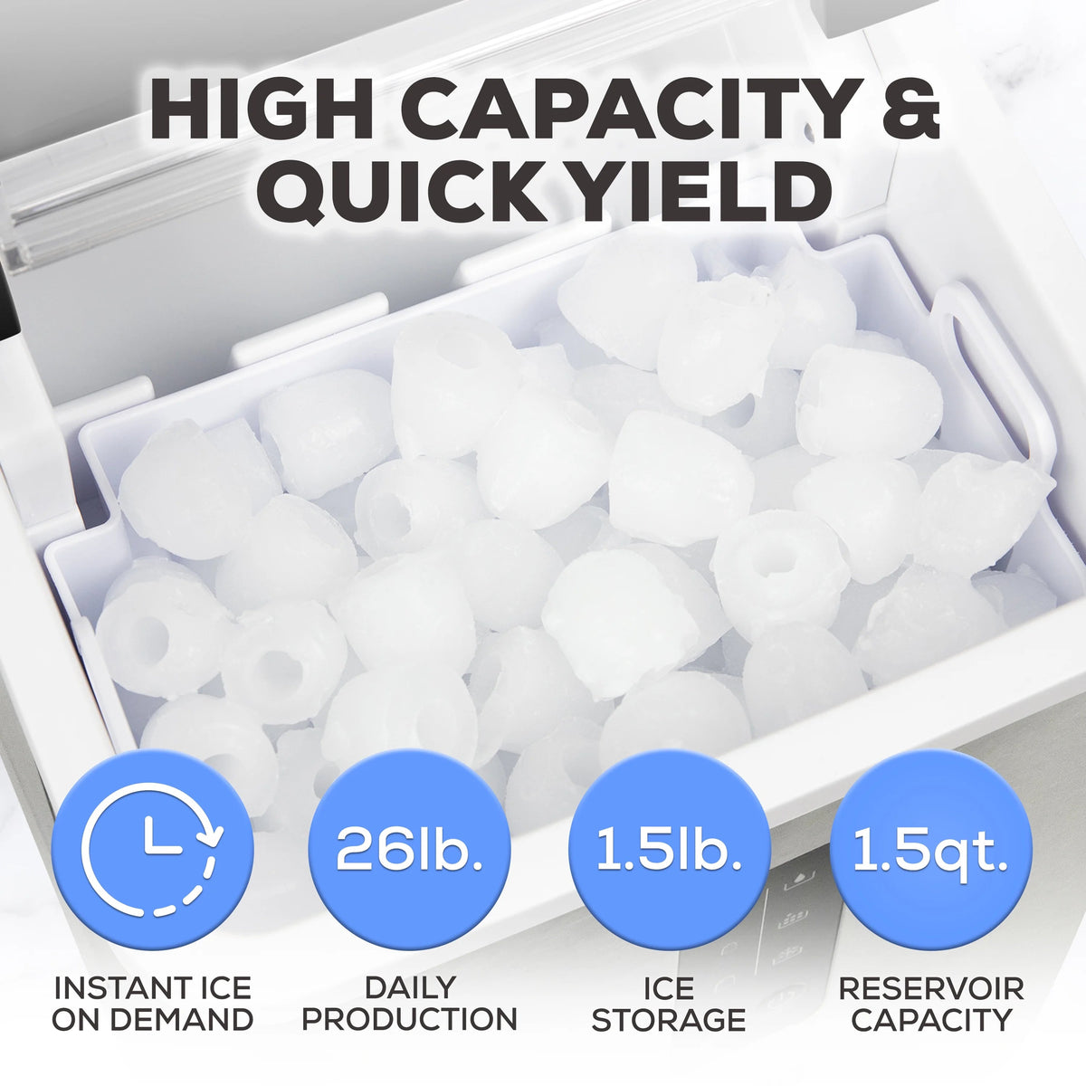 Igloo Self-Cleaning Countertop Ice Maker, 1.5 qt, 26 lbs/24 Hours, Aqua