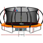 14-Foot Trampoline With Safety Enclosure, Ladder, Basketball Hoop And Orange Frame