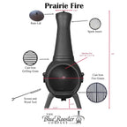 The Blue Rooster Prairie Fire Cast Aluminum Outdoor Chiminea Fireplace - Prairie Fire
