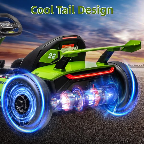 24V Electric Go Kart With 300W Motor, EVA Tire, Green