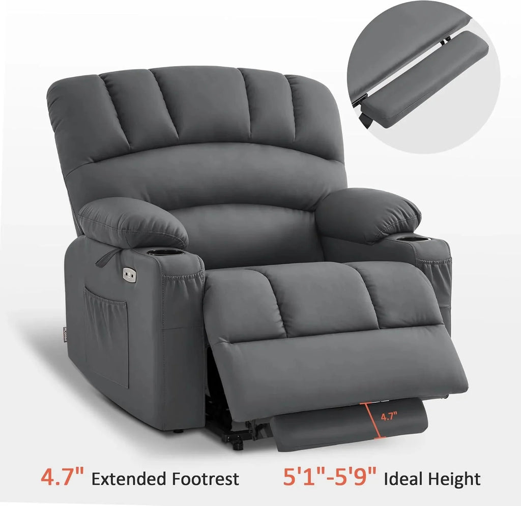 Heated Lift Recliner for Seniors with USB and Cup Holders
