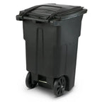 Toter 64 Gallon Black Outdoor Trash Can With Wheels And Lid