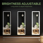 LED Full-Length Floor Mirror With Stand, 64 x 21 Inch