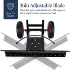Best Choice Products 36in Galvanized Steel Blade Hand Snow Pusher With 2 Wheels, Adjustable Handle, Black