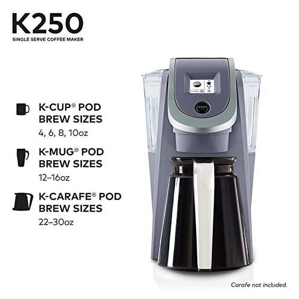 Keurig Single Serve K-Cup Pod Coffee Maker, 40 oz, Plum Gray - K250