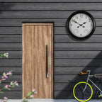 Outdoor Wall Clock With Thermometer And Hygrometer, 24-Inch, Black