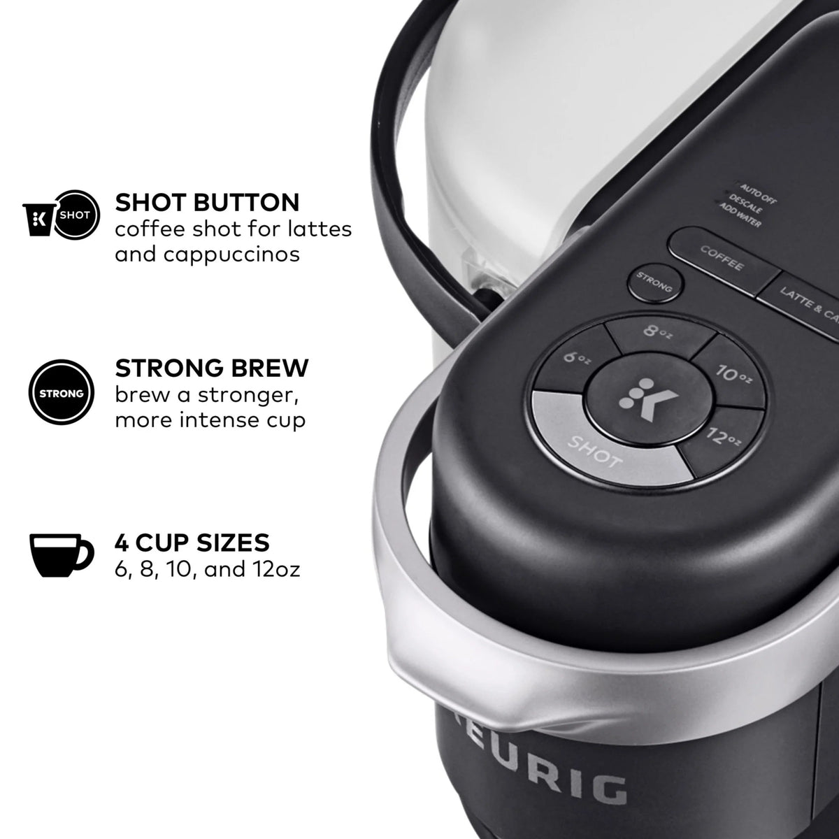 Keurig K-Cafe Single Serve K-Cup Coffee, Latte And Cappuccino Maker - Dark Charcoal