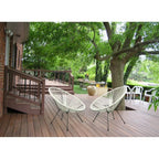 HighlanderHome Outdoor Acapulco Chair, White, 34 x 28 x 30 Inches