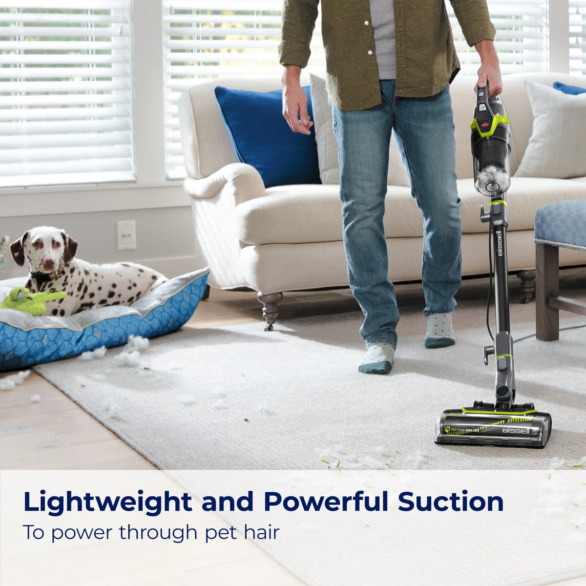 BISSELL Pet Hair Eraser Slim Corded Stick Vacuum, Black - 3875