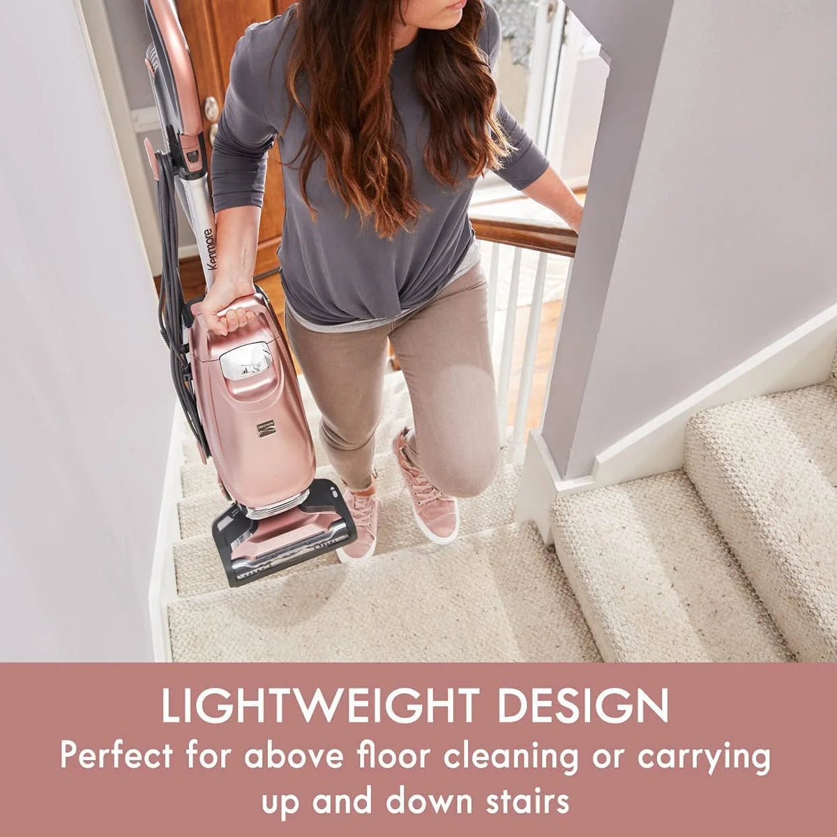 Kenmore Bagged Upright Vacuum Cleaner For Carpet And Hard Floor, Rose Gold - BU4050 Intuition