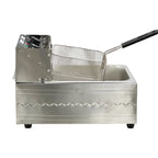 1600W Electric Deep Fryer, Stainless Steel, 6L, 110V - Commercial Single-Chamber