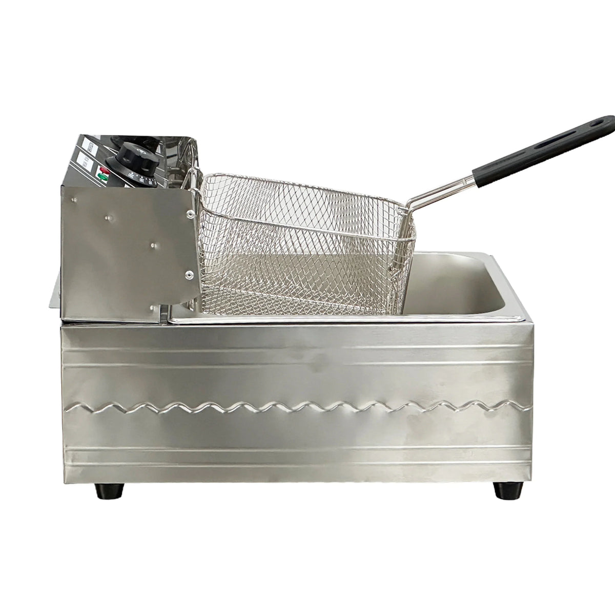 1600W Electric Deep Fryer, Stainless Steel, 6L, 110V - Commercial Single-Chamber