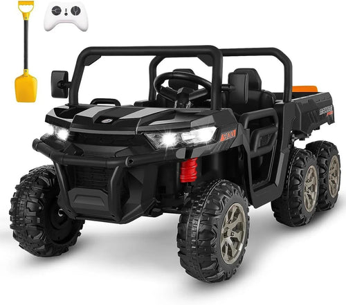 24V 6-Wheel UTV Ride-On With Dump Bed And 4WD Power