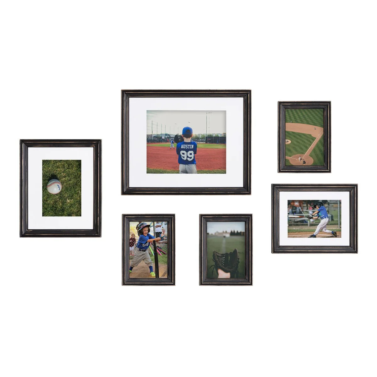 Gallery Wall Picture Frame Set, 6-Piece Wood Frames With 11 x 14 in, 8 x 10 in, 9 x 7 in, And 5 x 7 in Sizes