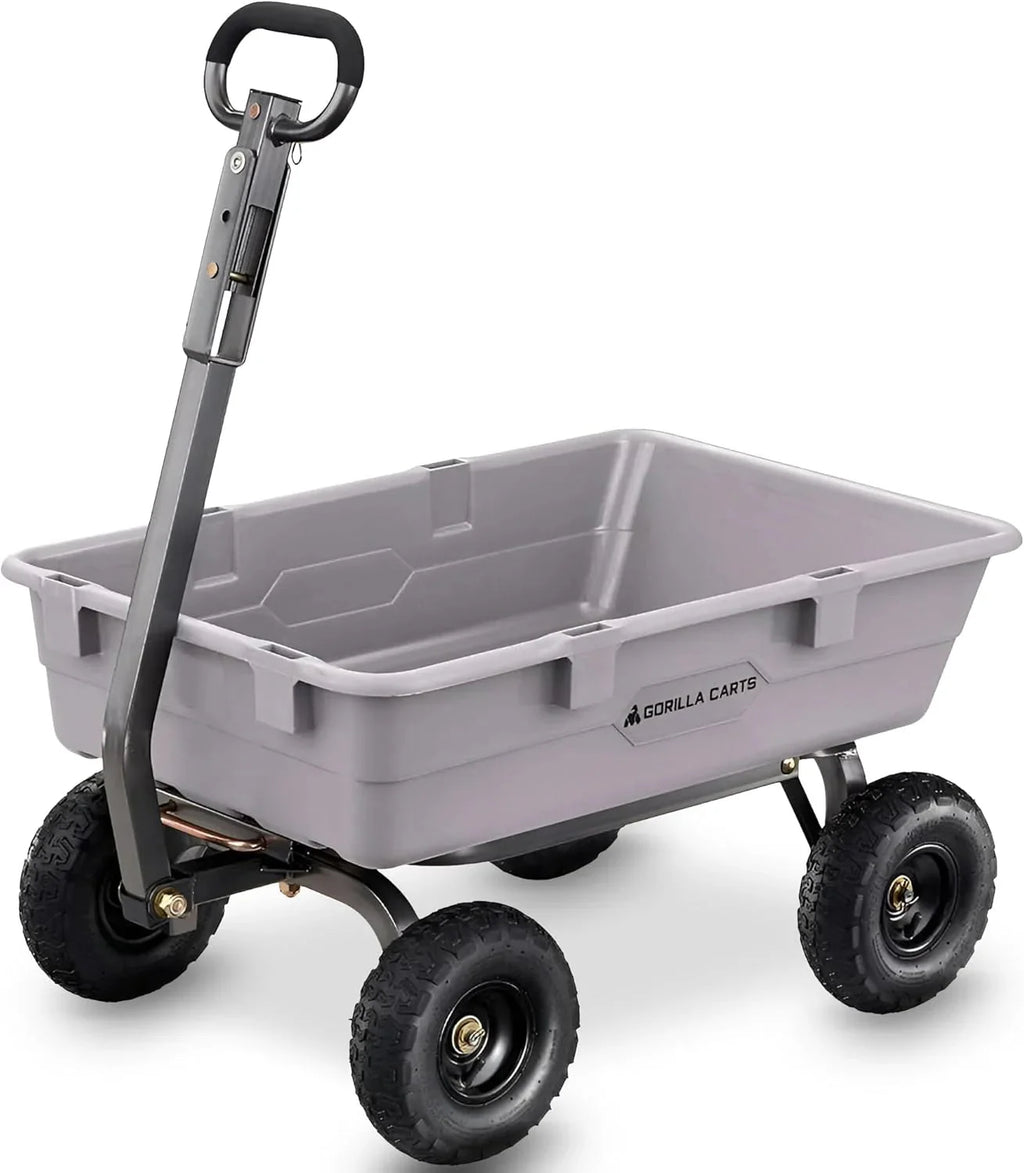 Gorilla Carts Utility Dump Wagon 6 Cubic Feet 1200 lb Capacity Black - GOR6PS