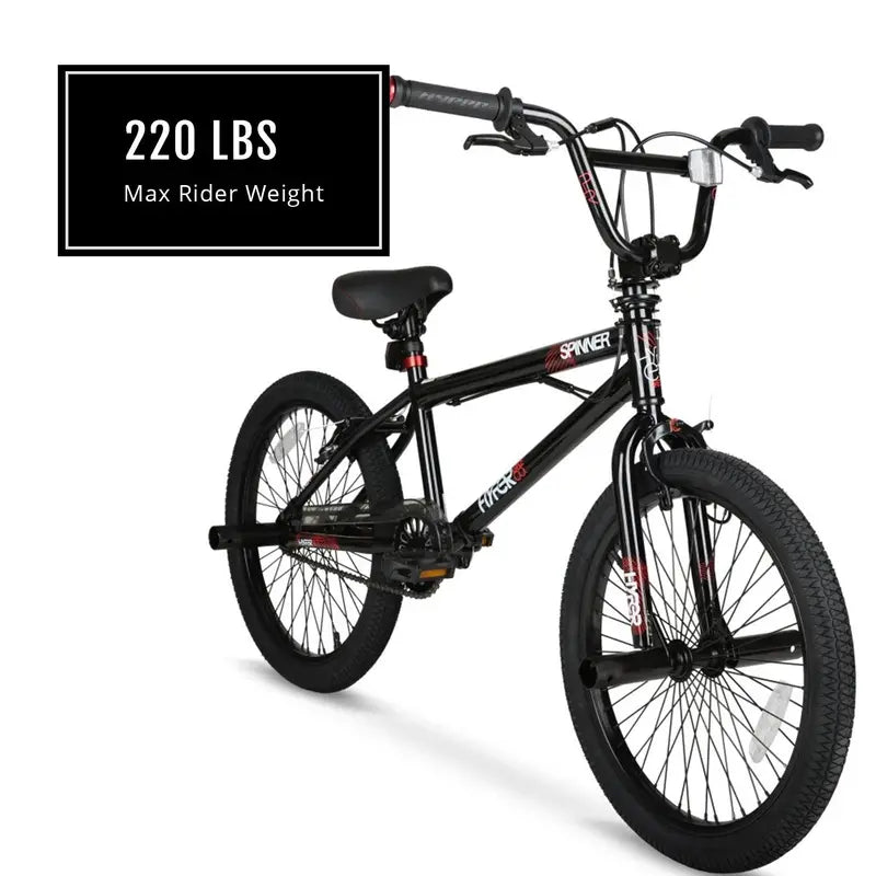 Hyper Bicycles Boys Spinner BMX Bike, 20 inch, Black, Steel Frame - HYP-T20-1100