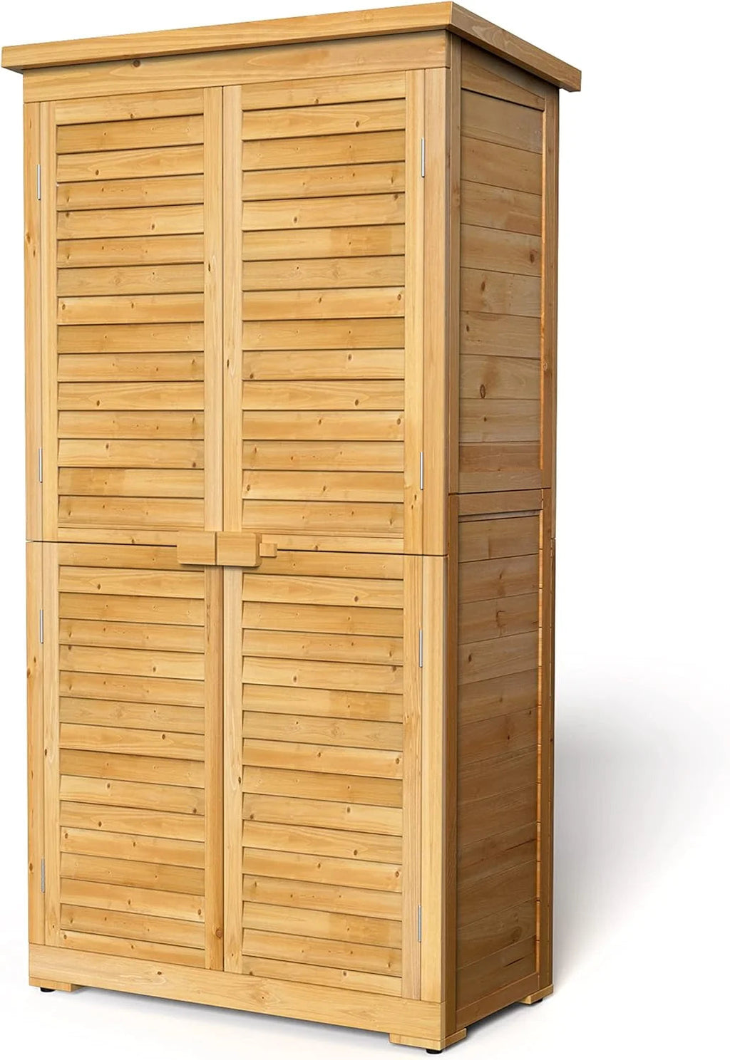 Lofka Outdoor Storage Cabinet With 2 Lockable Doors And 2 Adjustable Shelves, 34.3 x 18.3 x 63.2 in