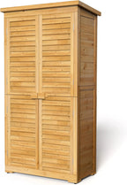 Lofka Outdoor Storage Cabinet With 2 Lockable Doors And 2 Adjustable Shelves, 34.3 x 18.3 x 63.2 in