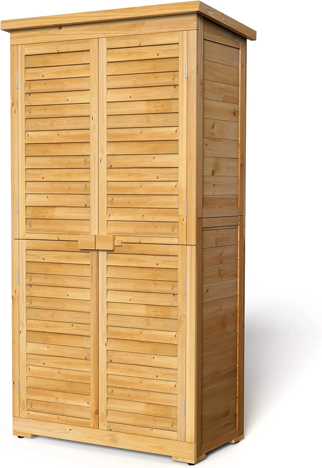 Lofka Outdoor Storage Cabinet With 2 Lockable Doors And 2 Adjustable Shelves, 34.3 x 18.3 x 63.2 in