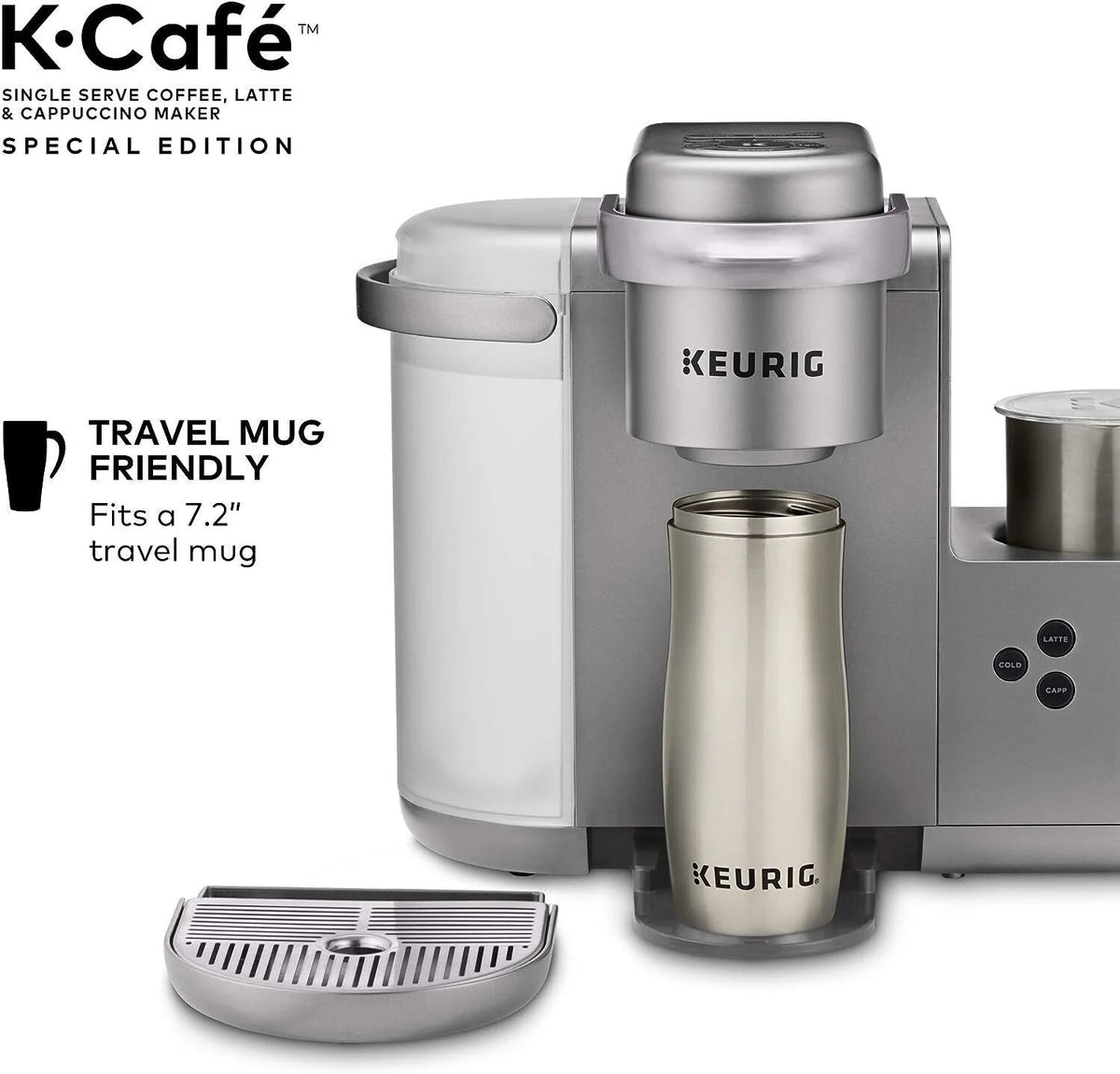 Keurig Single-Serve Coffee, Latte, And Cappuccino Maker, Nickel - K-Cafe Special Edition