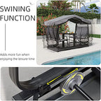 Purple Leaf 4-Person Outdoor Glider Bench Set With Glass Table, 6.1 Feet x 7.3 Feet x 3.7 Feet