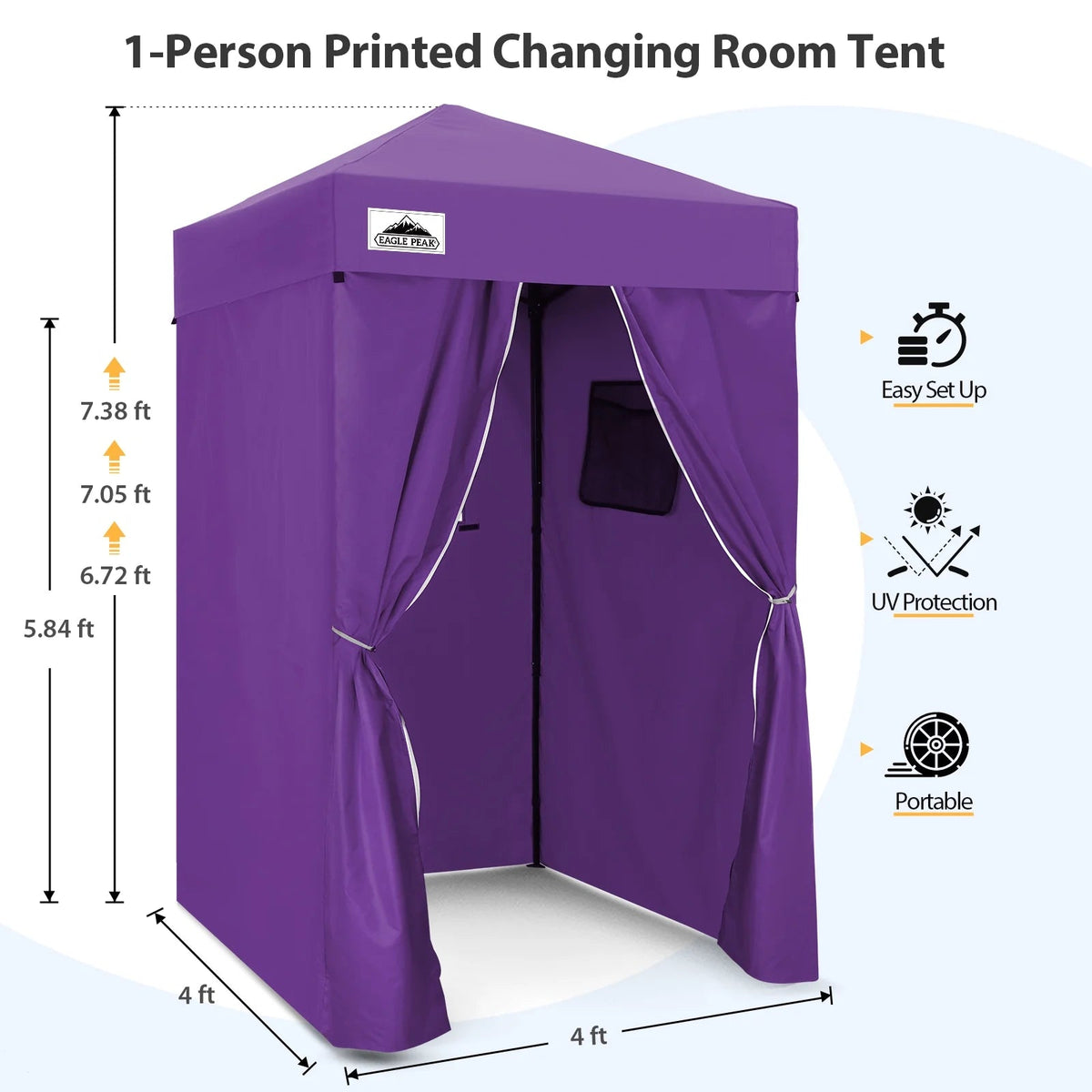 EAGLE PEAK Ultra Compact 4 ft x 4 ft Pop-Up Changing Room Canopy - Flex